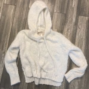 Lauren Conrad white fuzzy sweater/hoodie